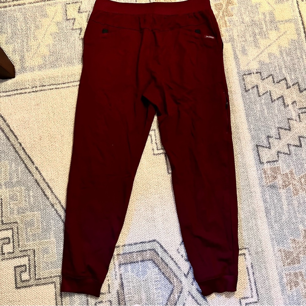 Men's JAANUU Maroon Scrub Jogger Pant, Size Large
